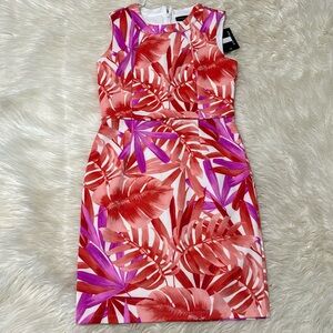 Stella & Julie sleeveless Lead pattern colorful sheath dress